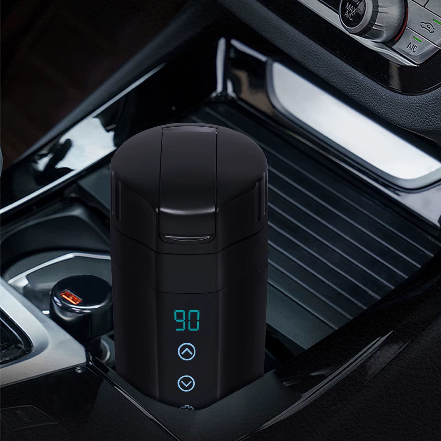 12V/24V Elektrische Thermoskan voor Auto – 350 ml met Digitale Temperatuurdisplay