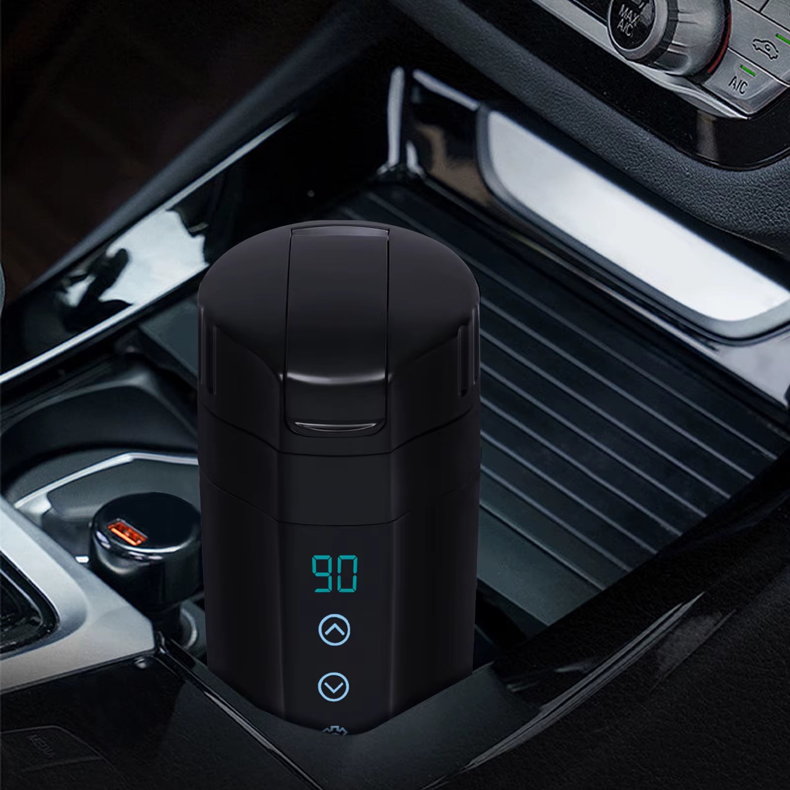 12V/24V Elektrische Thermoskan voor Auto – 350 ml met Digitale Temperatuurdisplay