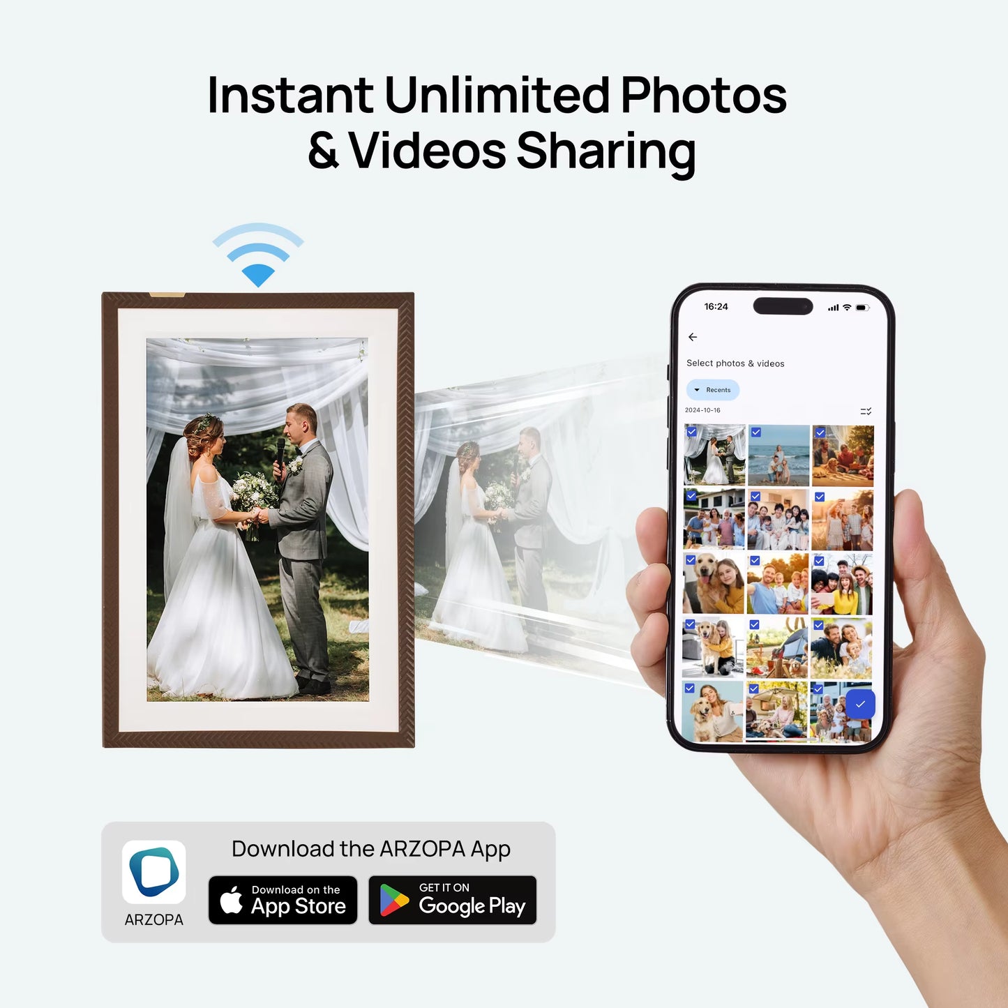 10,1 Inch Digitale Fotolijst – Slimme Wifi Photo Frame met 32GB Opslag