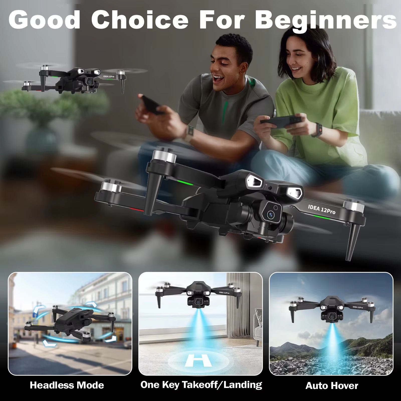 Idea12Pro Drone – 4K Camera Quadcopter