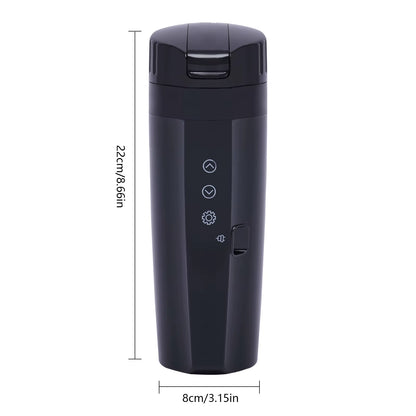 12V/24V Elektrische Thermoskan voor Auto – 350 ml met Digitale Temperatuurdisplay