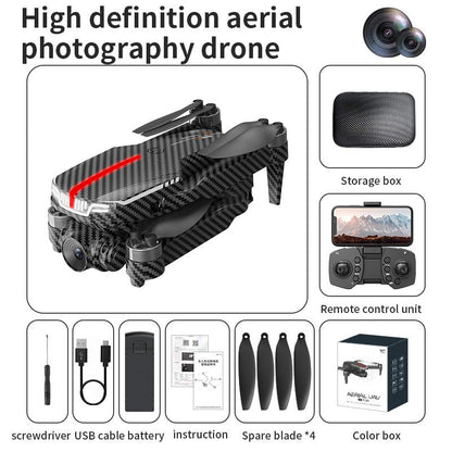 Aerial Drone 2025 C13S Pro GPS Drone 4K UHD EIS Camera 5G Wifi FPV Brushless Motors Optical Flow Obstacle Avoidance Auto Return 360° Stunt Roll Easy Play One Click Automatic Two Batteries
