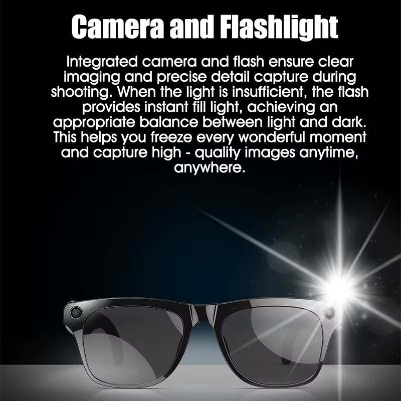 AI Smart Glasses / Action camera – Bluetooth, Voice Assistant, Navigatie