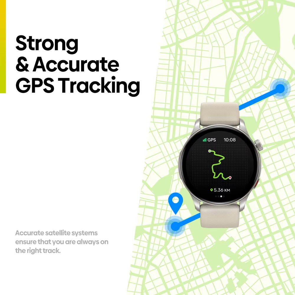 New  Btalk 3 GPS Smartwatch 1.43" AMOLED Screen Dual Straps Make/Answer Phone Calls Heart Rate Spo2 Stress Tracking Watch