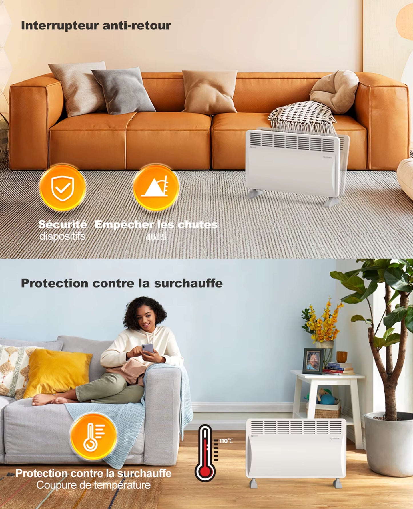 AIRMATE Grote Elektrische Kachel – 1500W Convectie Verwarming