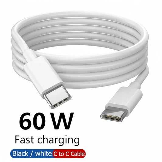 USB-C naar USB-C Snellaadkabel 60W – Onverwoestbaar & Supersnel!