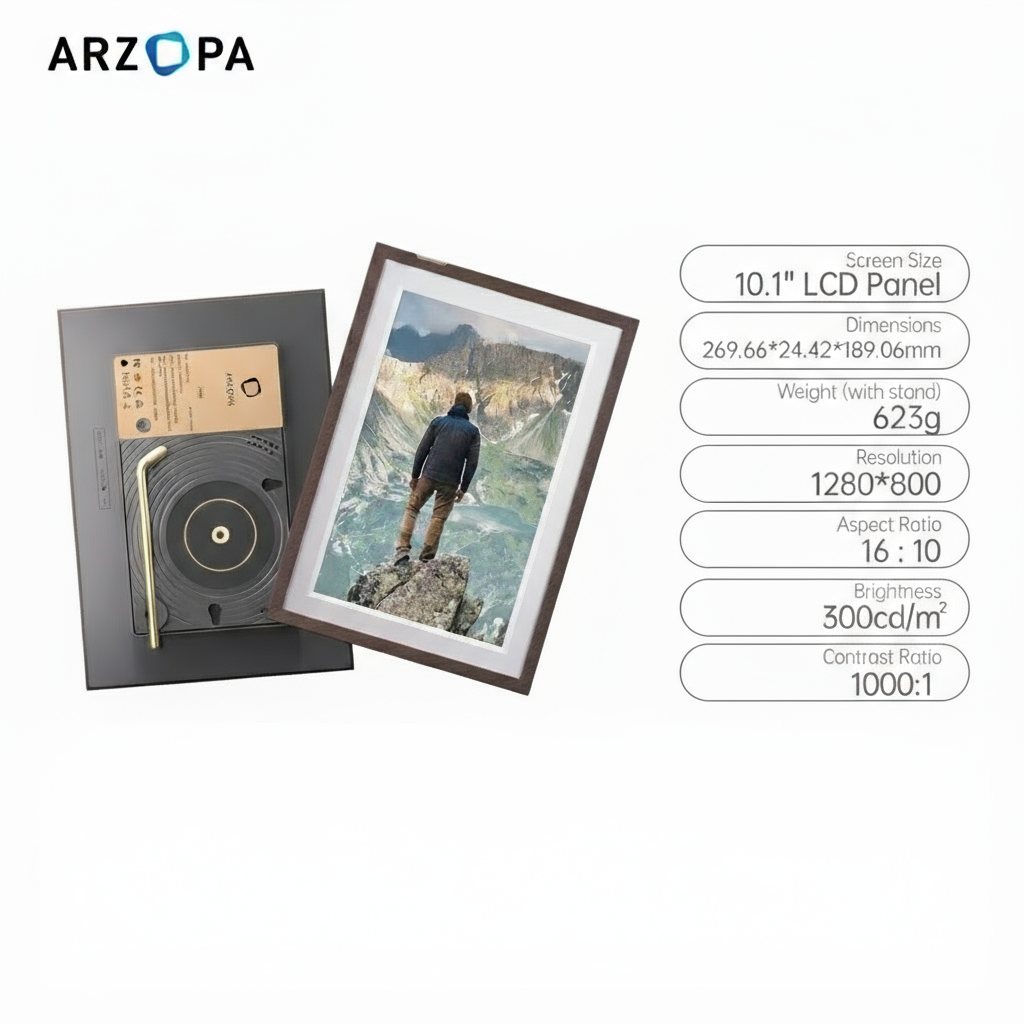 10,1 Inch Digitale Fotolijst – Slimme Wifi Photo Frame met 32GB Opslag
