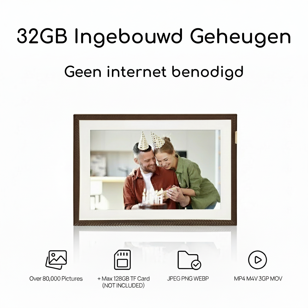 10,1 Inch Digitale Fotolijst – Slimme Wifi Photo Frame met 32GB Opslag