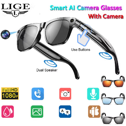 AI Smart Glasses / Action camera – Bluetooth, Voice Assistant, Navigatie