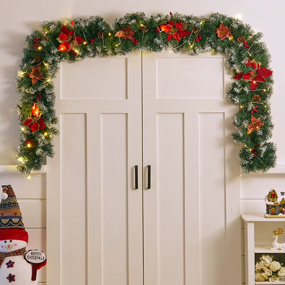 Kunstige Dennenguirlande – 270 cm met 50 Warm Witte LED-Lampjes