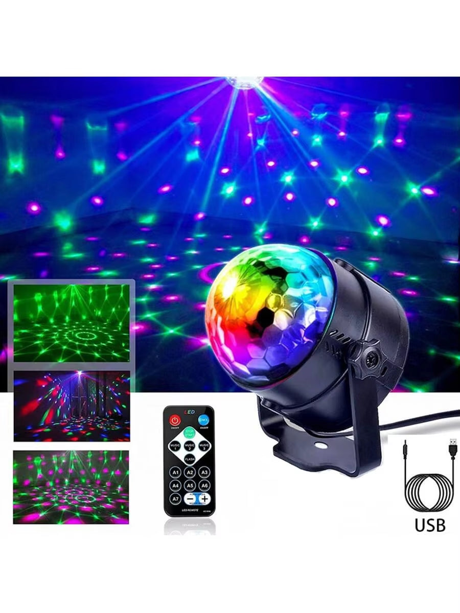 7-Kleuren Stroboscoop – Geluid Geactiveerde Disco Stage Lamp met Afstandsbediening