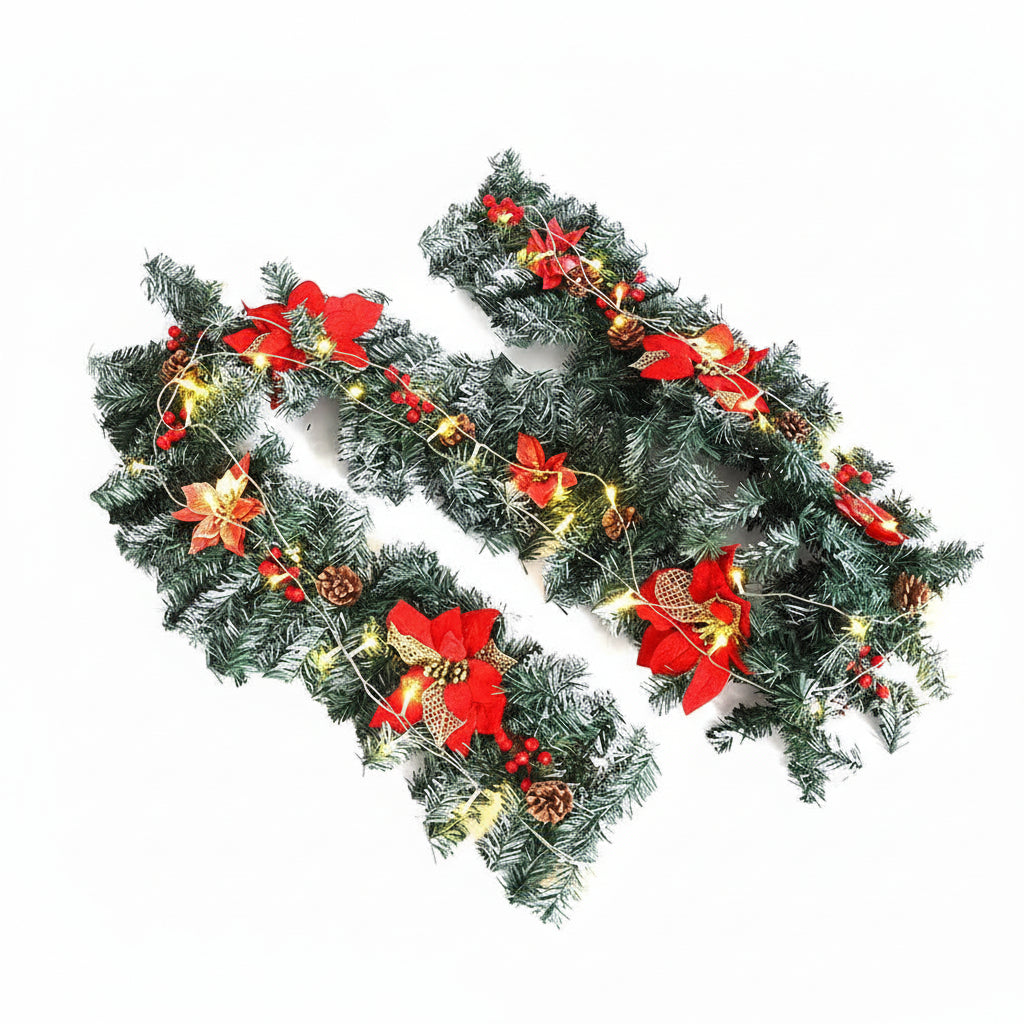 Kunstige Dennenguirlande – 270 cm met 50 Warm Witte LED-Lampjes