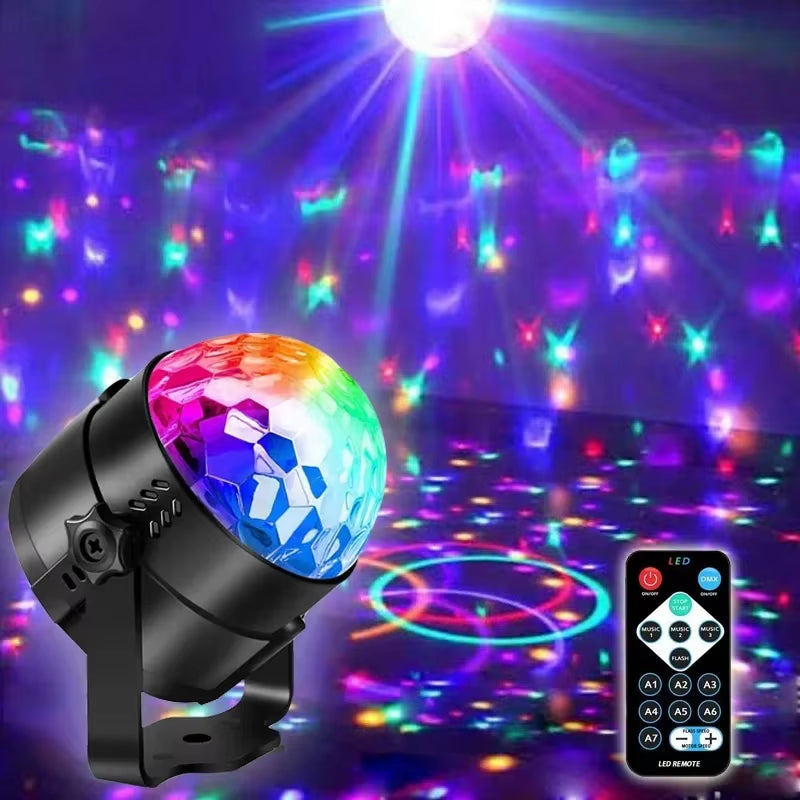 7-Kleuren Stroboscoop – Geluid Geactiveerde Disco Stage Lamp met Afstandsbediening