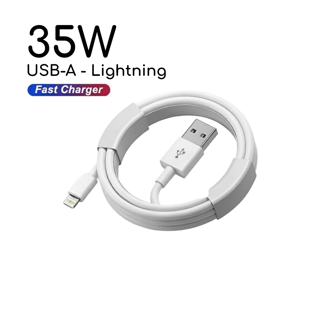 35W Snel Opladen USB-A naar Lightning Kabel – 2 Meter (Geschikt voor iPhone 7 t/m 14)