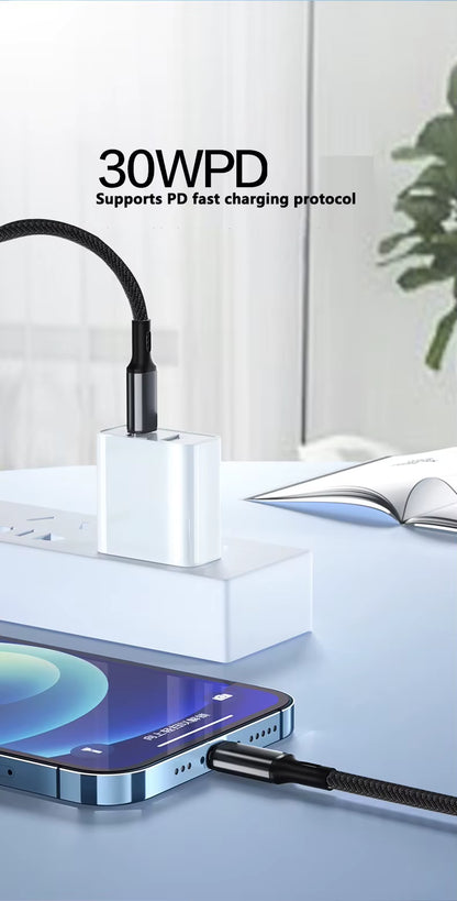 PD 30W Oplaadkabel voor iPhone – USB-C naar Lightning (2M)