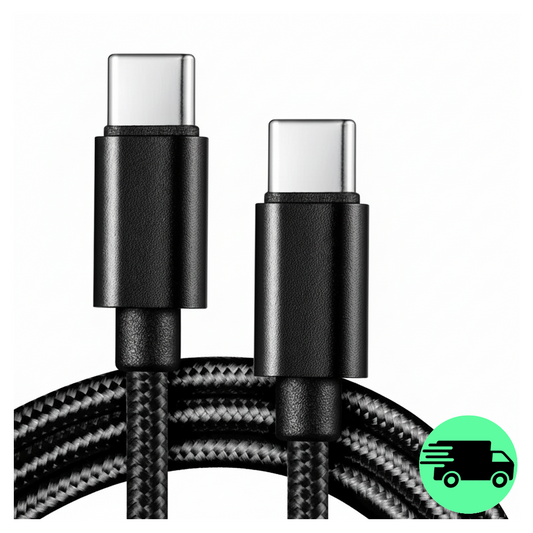 66W USB-C naar USB-C Snellaadkabel (3M) – Nylon Gevlochten