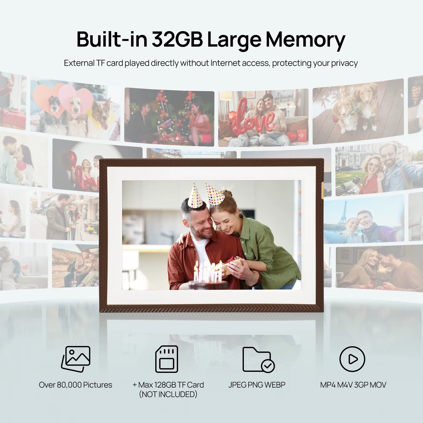 10,1 Inch Digitale Fotolijst – Slimme Wifi Photo Frame met 32GB Opslag