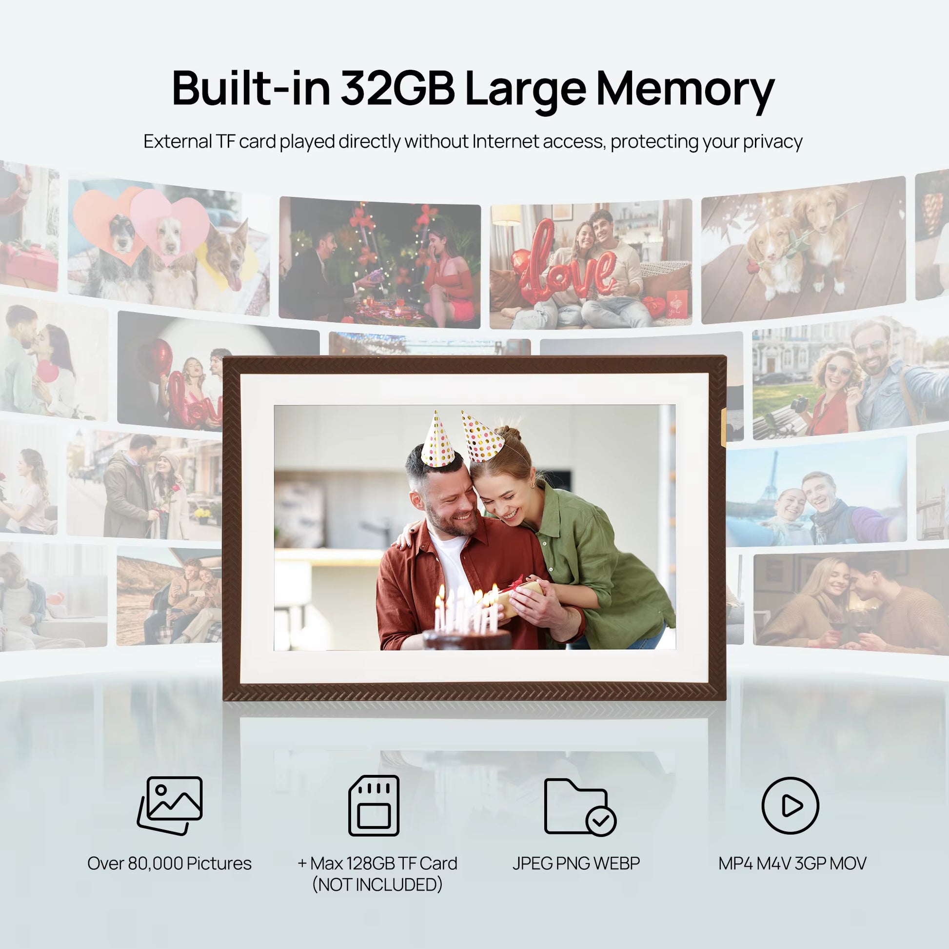 10,1 Inch Digitale Fotolijst – Slimme Wifi Photo Frame met 32GB Opslag