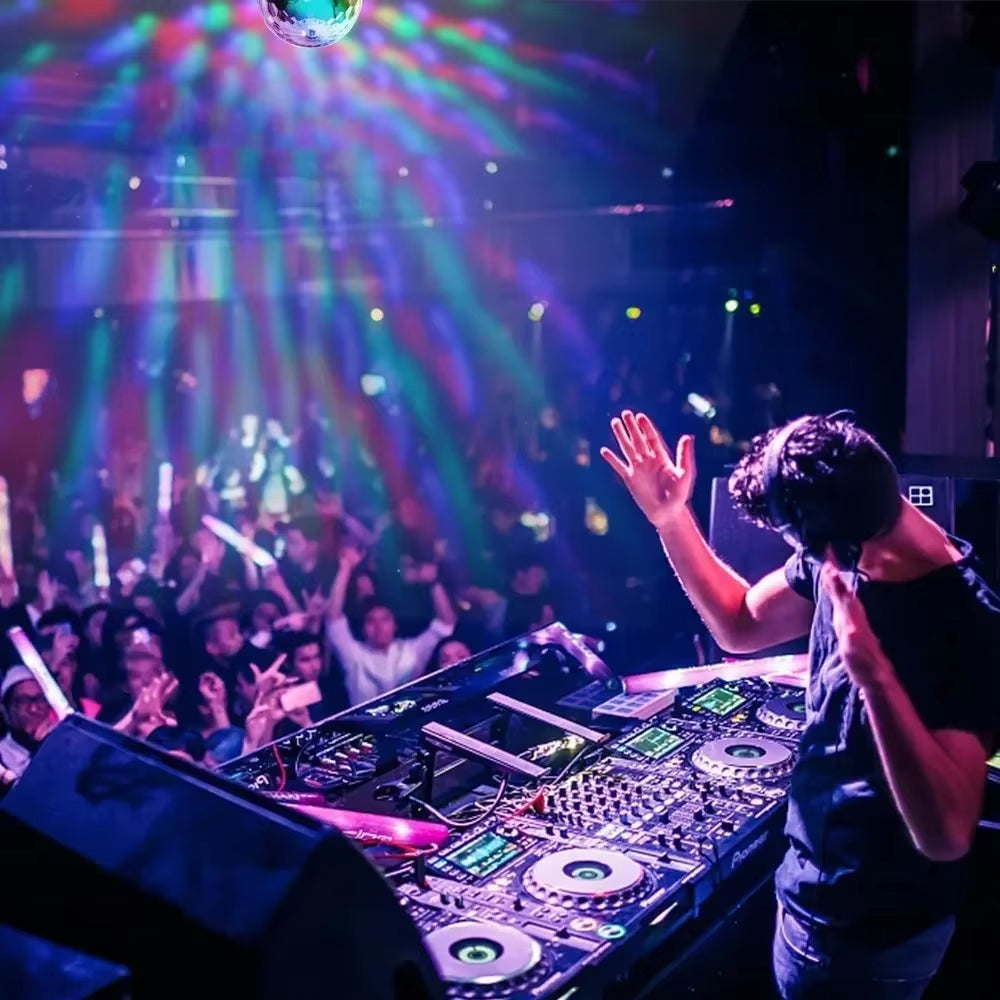 7-Kleuren Stroboscoop – Geluid Geactiveerde Disco Stage Lamp met Afstandsbediening