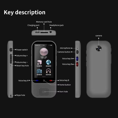 S80 PRO Portable Language Translator Device 138 Languages Voice Translating 16 Offline Translation Support Voice Video Recording