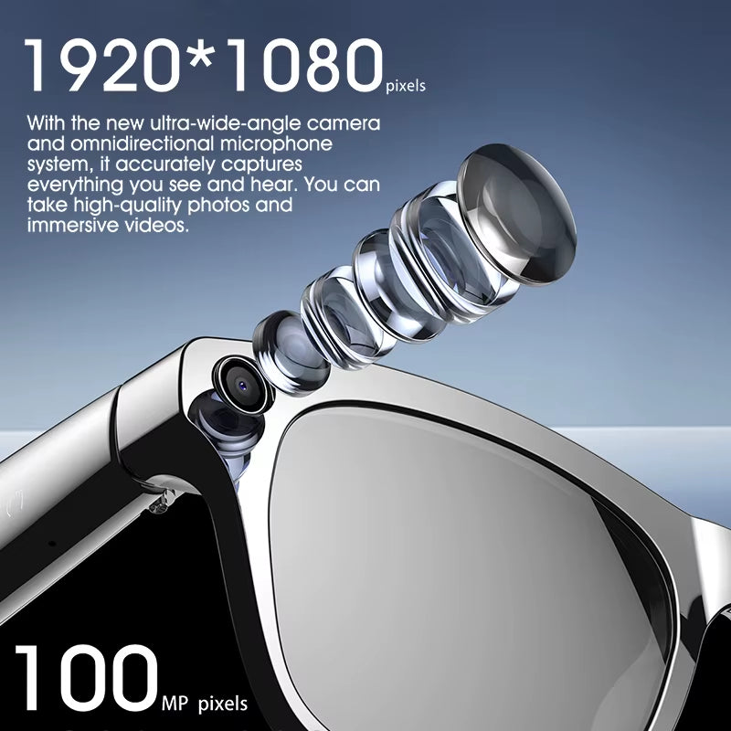 AI Smart Glasses / Action camera – Bluetooth, Voice Assistant, Navigatie